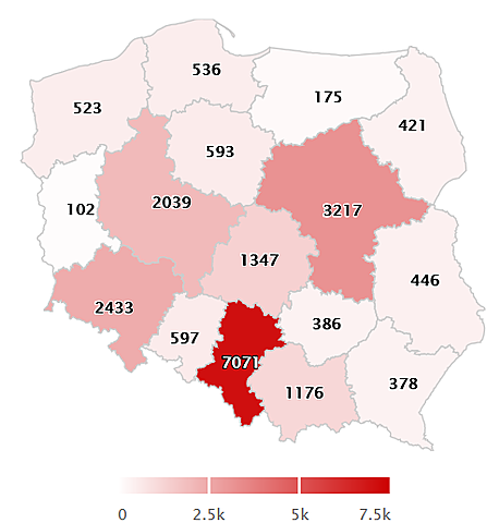 Największy przyrost zachorowań
