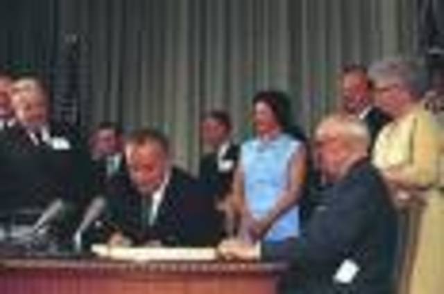 •	Barry Goldwater runs on a conservative platform and loses to LBJ in a landslide.