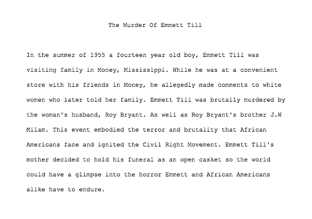 The Murder Of Emmett Till