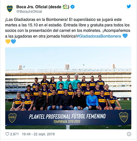 River vs Boca. Fútbol Femenino Profesional y televisado