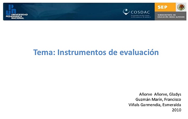 Instrumentos de Evaluación