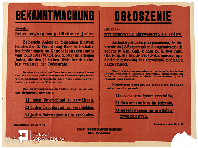 Death penalty for anyone aiding Jews applied