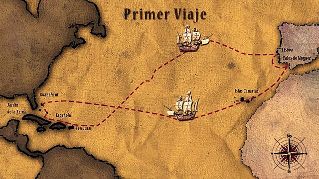 Fin del primer viaje de Colon