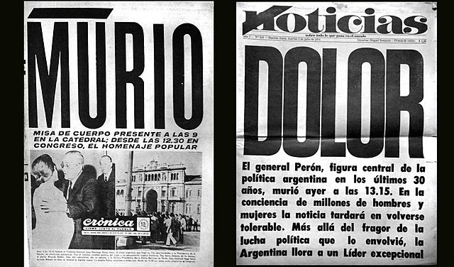 Fallecimiento de Juan Domingo Perón