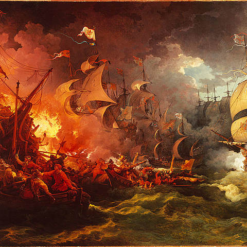Spain's "invincible" Armada Fleet Decimated by the English Navy