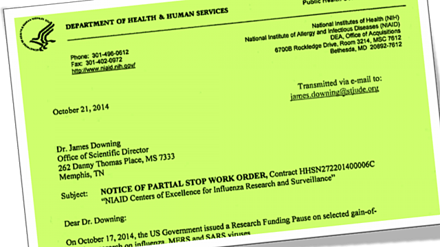 Congress placed a moratorium on chimeric virus research.