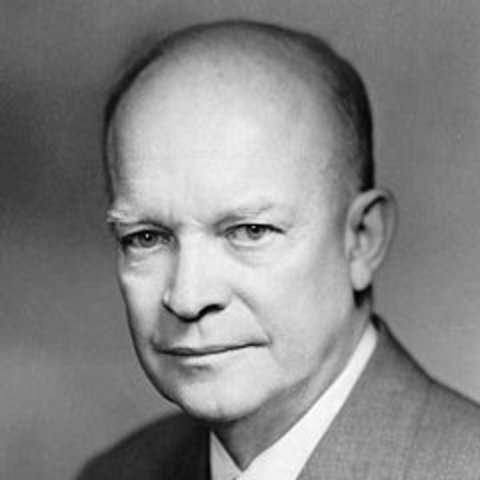 Dwight D. Eisenhower is elected as a moderate Republican.
