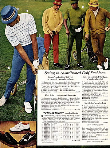 Men's golf attire in the 1960s