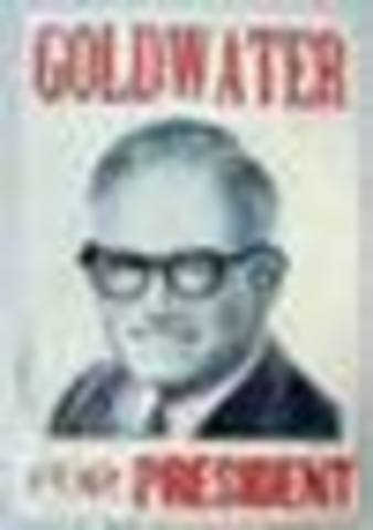 •	Barry Goldwater runs on a conservative platform and loses to LBJ in a landslide.
