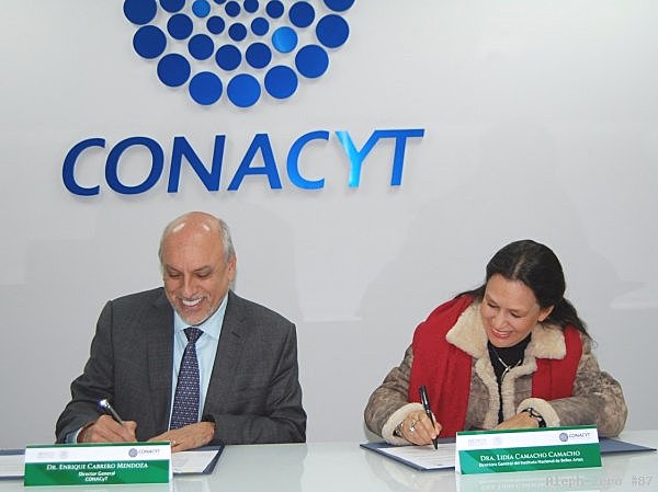 Firma de los convenios de colaboración con UNAM y CONACYT