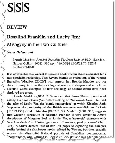 Scholarly Book Review: Dark Lady of DNA