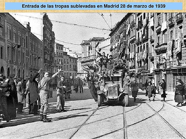 Entrada en Madrid por las tropas nacionales.