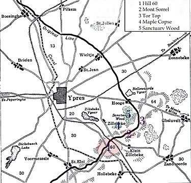 Map - Battles of the St Eloi Craters
