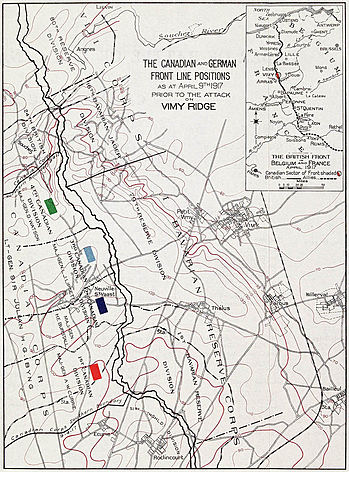 Map - Battle of Vimy Ridge