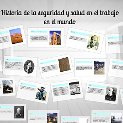Timeline: HISTORIA Y EVOLUCIÓN DE LA   SEGURIDAD Y SALUD EN EL TRABAJO EN EL MUNDO