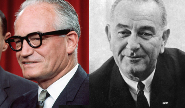 Barry Goldwater loses to LBJ