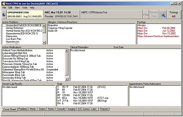 Federal Government uses EHR'sIn the 1970's, the Department of Veterans Affairs begins using an EHR called VistA.