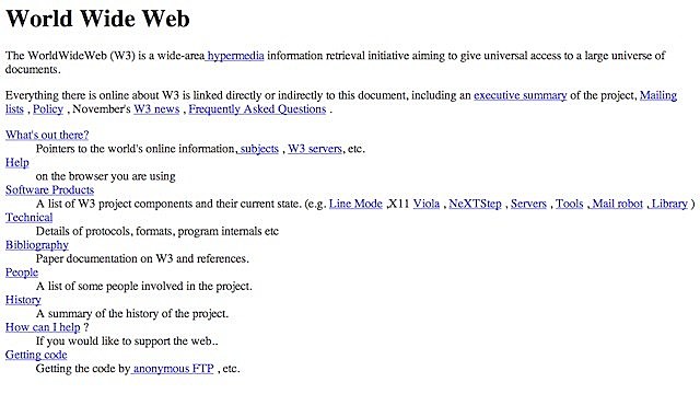 Se crea la primera pagina web de la historia