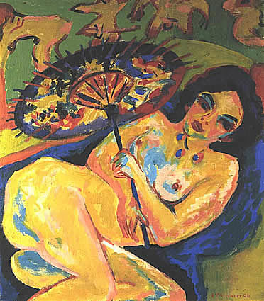 "Mujer bajo un parasol japonés"