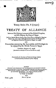 Anglo-Egyptian Treaty is signed