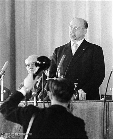 Walter Ulbricht Holds an International Press Conference