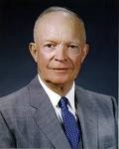 Dwight D. Eisenhower is elected as a moderate Republican