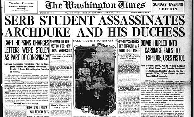 The assassination of Archduke Franz Ferdinand