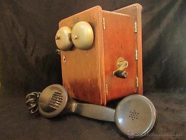 Teléfono de pared de madera Magneto Standard electrica