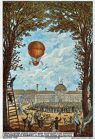 The invention of High-altitude balloon by Jacques Charles and Robert brothers