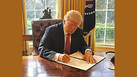 Pres. Trump issues Executive Order 13780 Protecting The Nation From Foreign Terrorist Entry Into The United States.