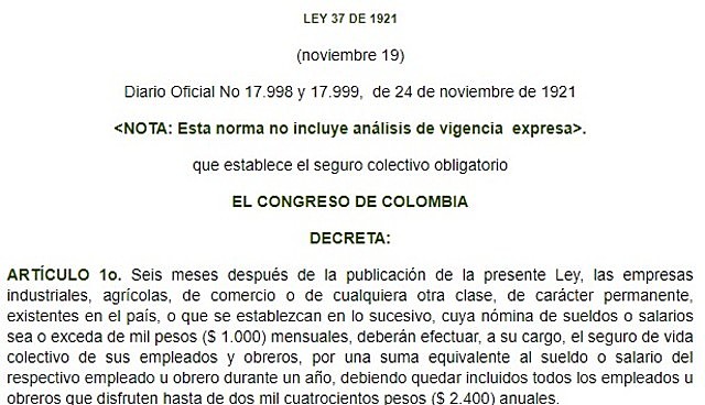 Ley 37 de 1921