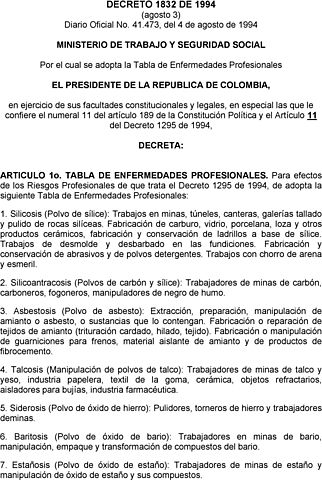 Decreto 1832 de 1994