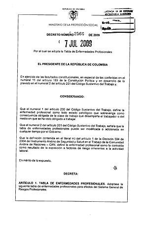 Decreto 2566 de 2009