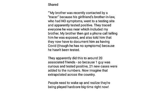 Positive test results have been received when no test was taken.