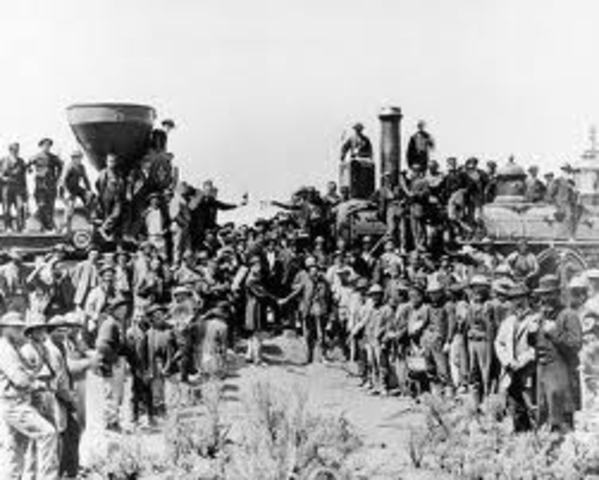 Transcontinental Railroad is completed
