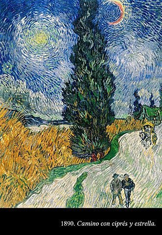 Camino con ciprés y estrella