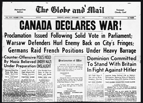 `Canada Declares War on Germany (+2  & ! $)
