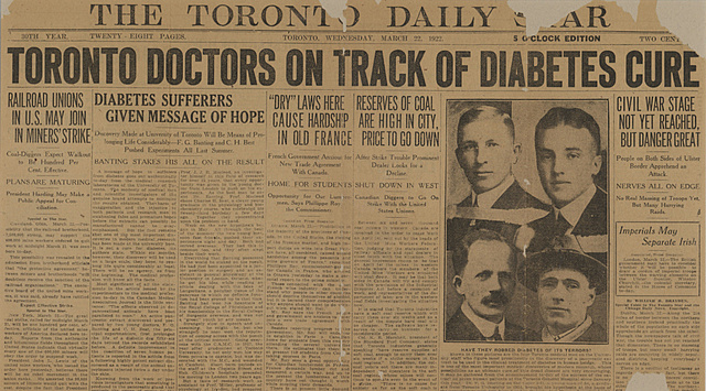 Canadian Doctors Discover Insulin