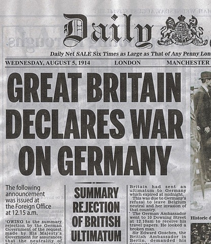 1914, July 28 WW1 or “ The Great War” started (-1)