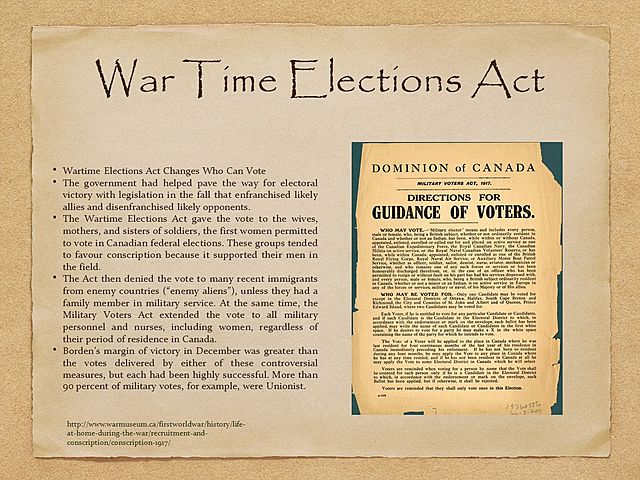 The Wartimes Election Act