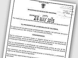 DECRETO 1075. Decreto único reglamentario del sector educación.