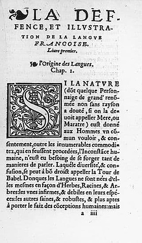 Défense et illustration de la langue française(1549)