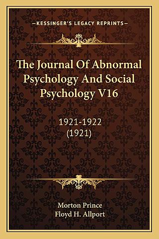 Journal of Abnormal and Social Psychology (1921)