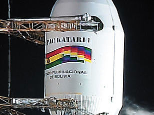 The launch of the Tupac Katari satellite
