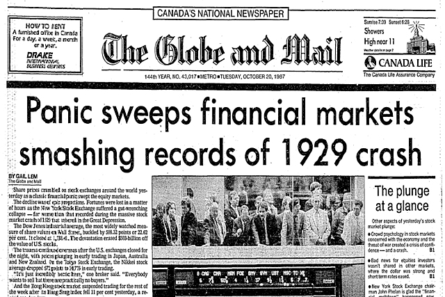 The collapse of the stock market