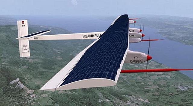 avión con energía solar