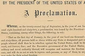 President Lincoln issues the Emancipation Proclamation