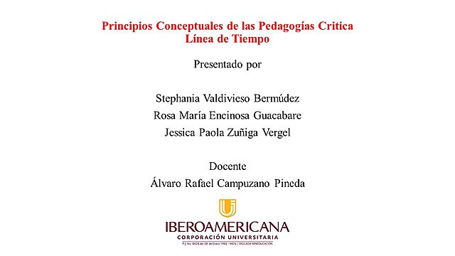 Principios Conceptuales de las Pedagogiás Critíca