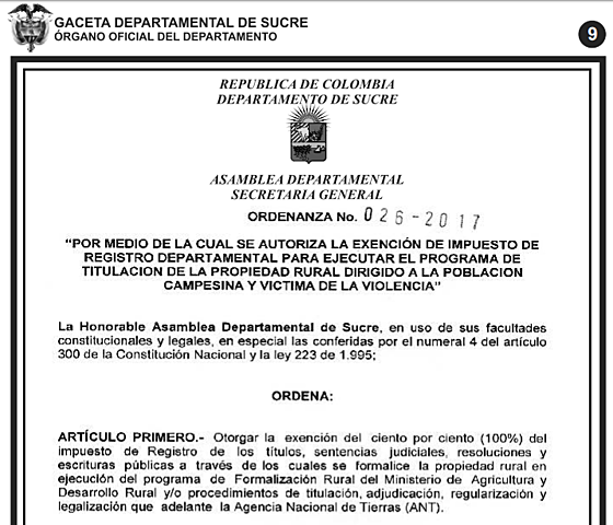 Ordenanza 026 de 2017