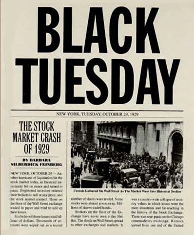 Start of the Great Depression